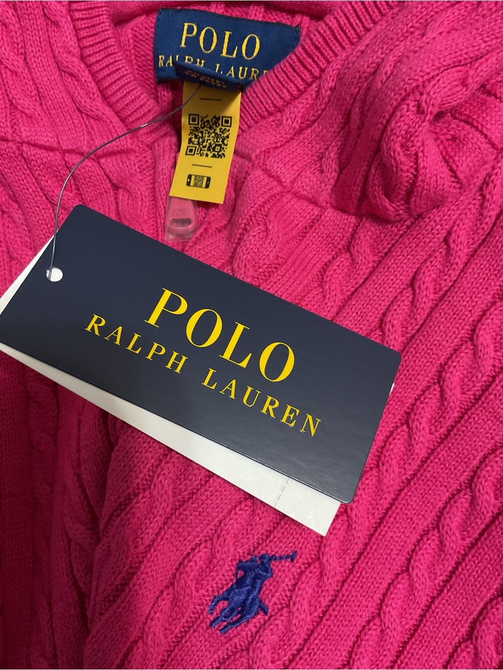 Polo by Ralph Lauren Girls Hot Pink Cable-Knit Zip Sweater - Picture 7 of 8